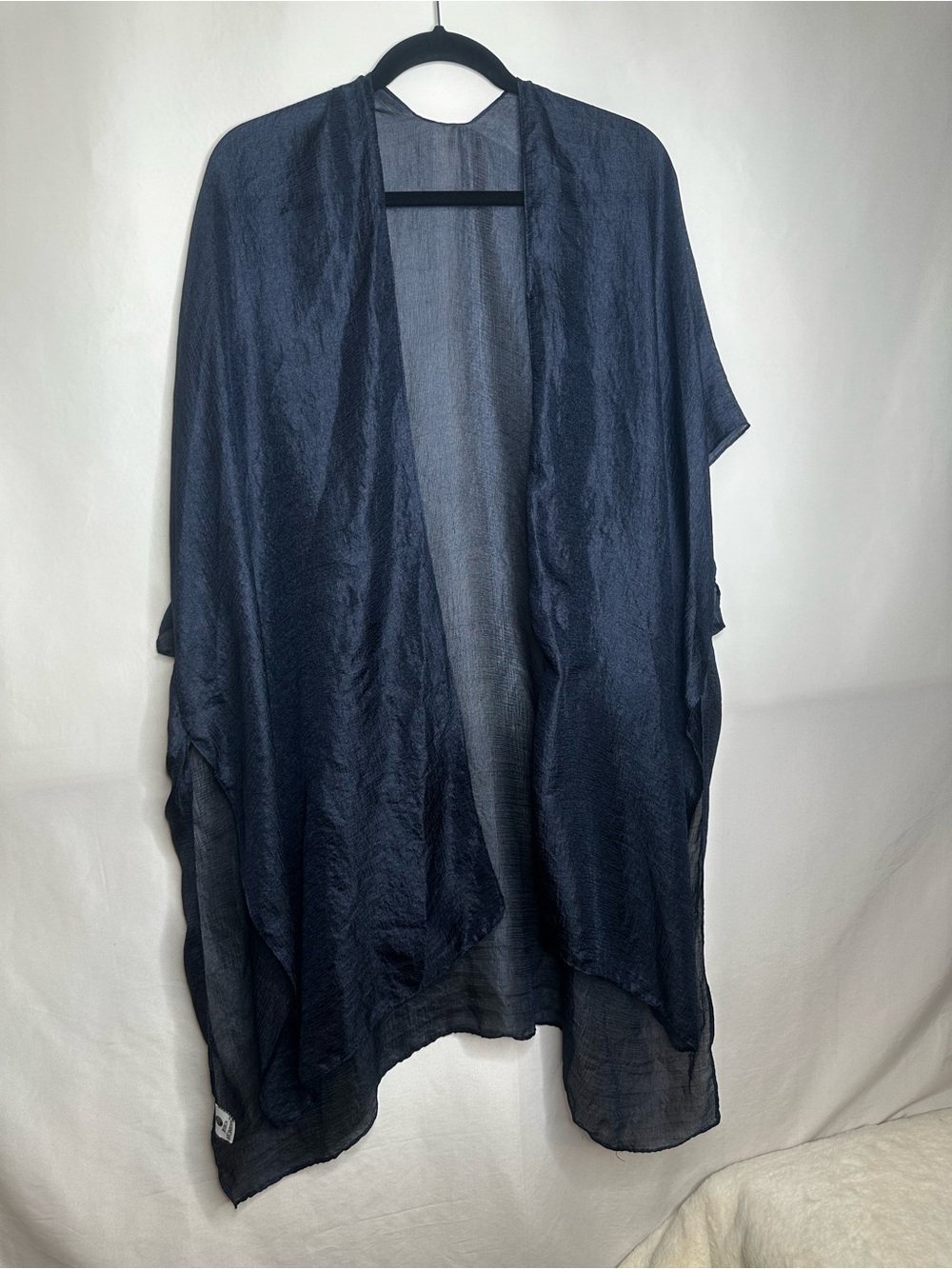 Jessica McClintock Navy Sheer Draped Kimono